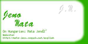 jeno mata business card